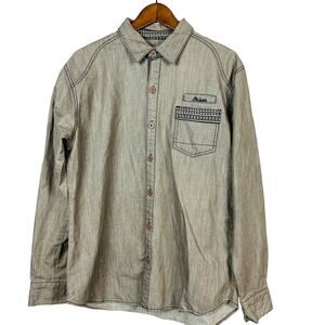 Orisue Button Up Mechanic Shirt Thick Long Sleeve - L
